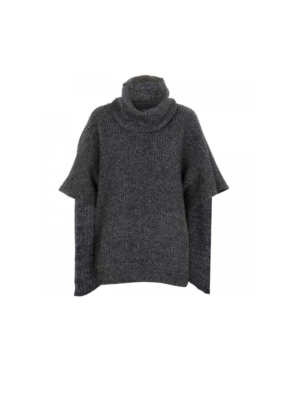 <p>Marc by Marc Jacobs 'Isadore' knitted poncho, £240, at <a href="http://www.harveynichols.com/womens/categories-1/designer-knitwear/jumpers/s395064-isadore-knitted-poncho.html?colour=GREY">Harvey Nichols</a></p>