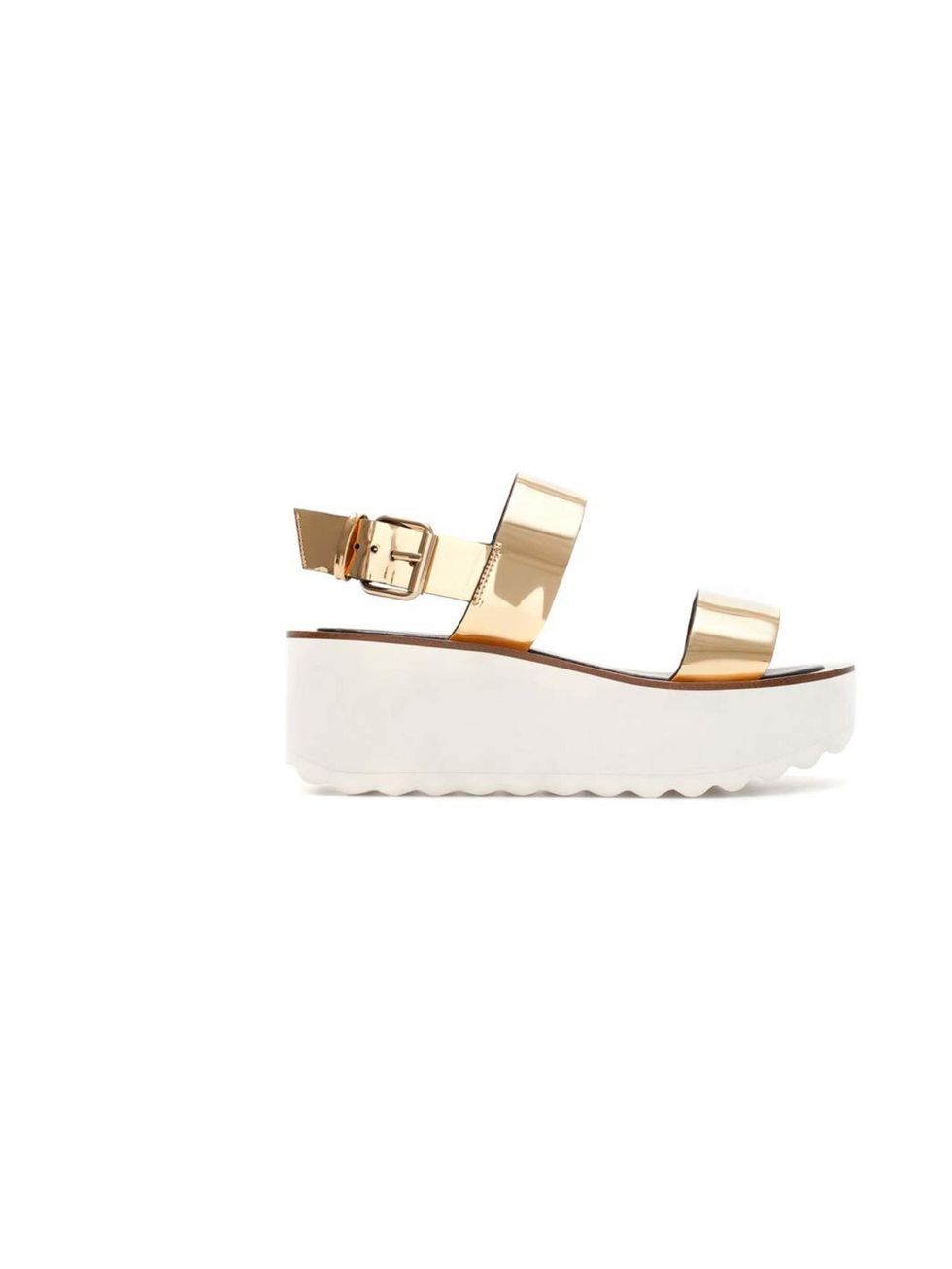 <p>Stompy and shiny - the idea of a metallic platform is a bit daunting. But they look great on, promise. The mid summer season is the perfect time to wear metallic platforms with a pair of boyish jeans and a classic back pack. Whether you're picnicking i