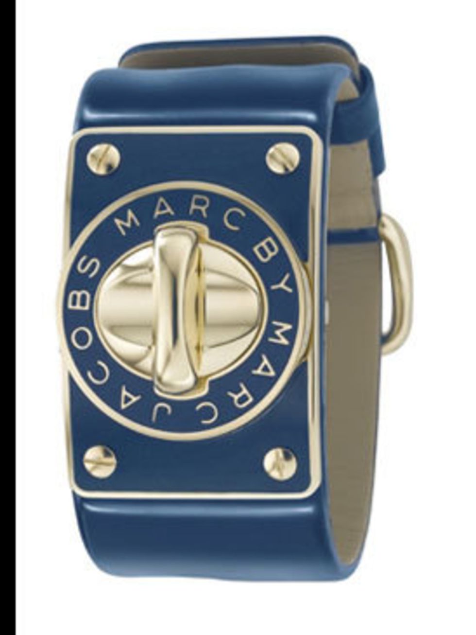 <p>Watch with blue leather strap, £200, by Marc by Marc Jacobs at <a href="http://www.goldsmiths.co.uk/product.asp?cid=1&amp;pid=14649">Goldsmith</a></p>