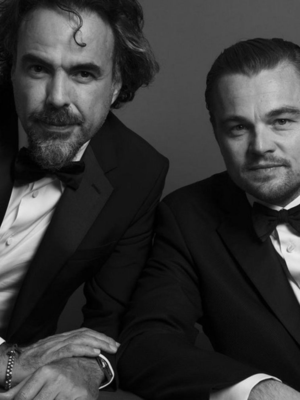 Alejandro Inarritu and Leonardo DiCaprio (@leonardodicaprio), Best Director - Motion Picture and Best Performance By An Actor In A Motion Picture - Drama, for "The Revenant". Photo by @inezandvinoodh #goldenglobes