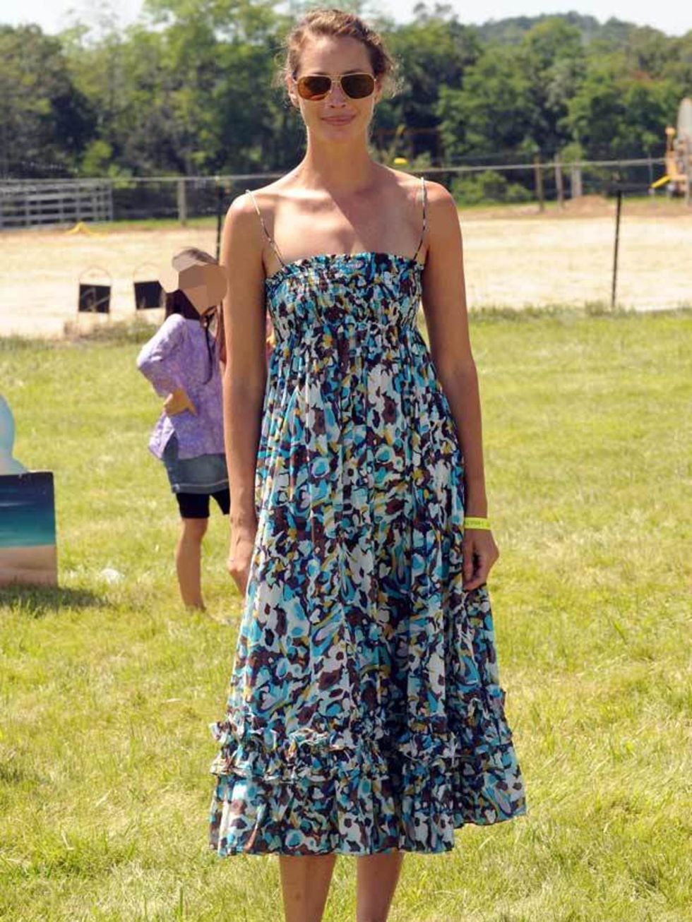 <p>Christy Turlington attended the Super Saturday party to benefit the Ovarian Cancer Research Fund at Nova's Art Project in Water Mill, New York.</p>