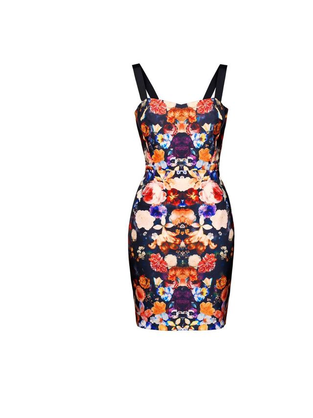 <p>H&amp;M floral print dress, £49.99, for stockists call 0844 736 9000</p>