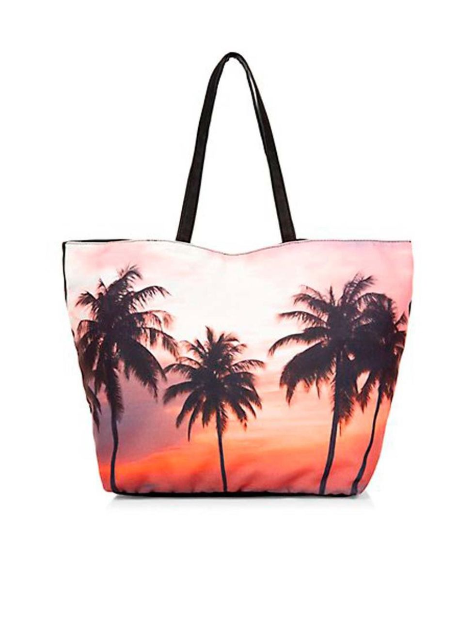 <p>Sunset.. </p><p>Palm print tote £12.99 from <a href="http://www.newlook.com/shop/womens/bags-and-purses/pink-palm-tree-shopper-bag-_298237299">New Look</a></p>