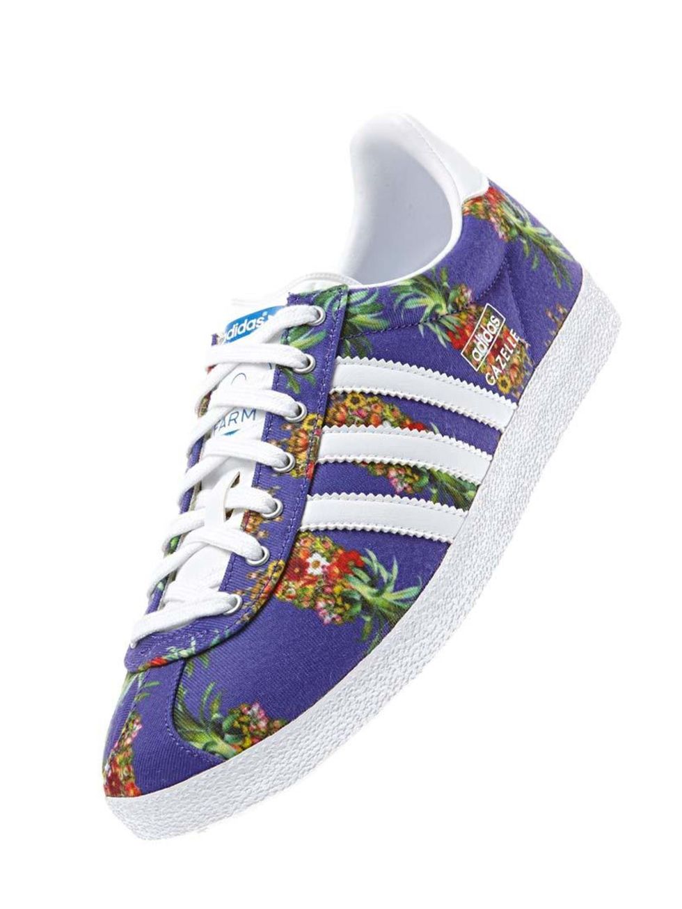 <p>Inject some brazilian spirit .. One of the coolest collaborations this year.. Adidas Originals x Farm. </p><p>Gazelle OG Trainers £67 by <a href="http://www.adidas.co.uk/gazelle-og-shoes/D67721_550.html">Adidas</a></p>