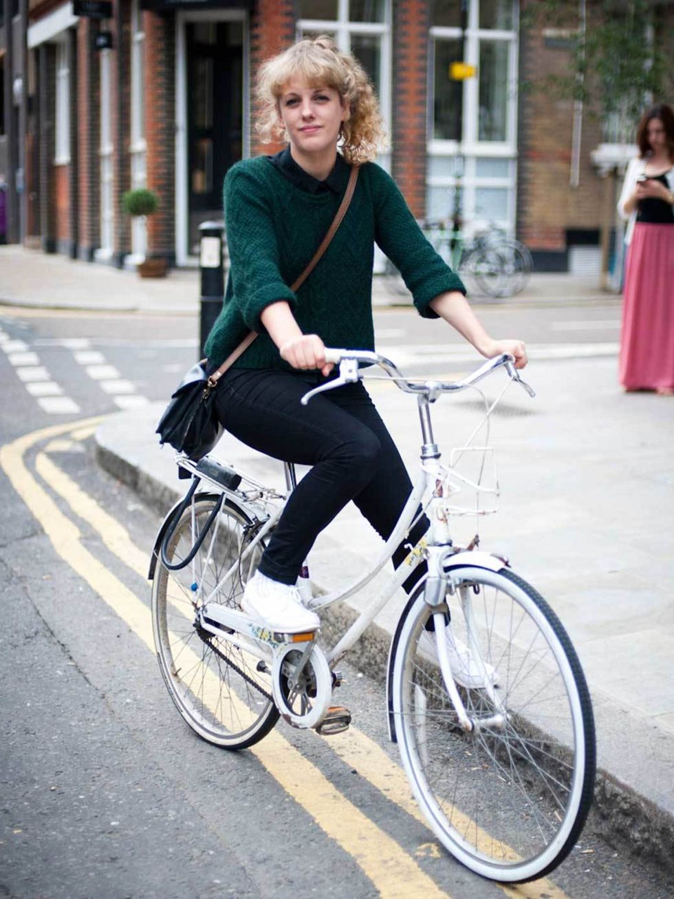 <p>Maddie, 23. Topshop jumper and bag, American Apparel shirt, M&amp;S jeans, Topshop shoes.</p><p>Photo by Stephanie Sian Smith</p>