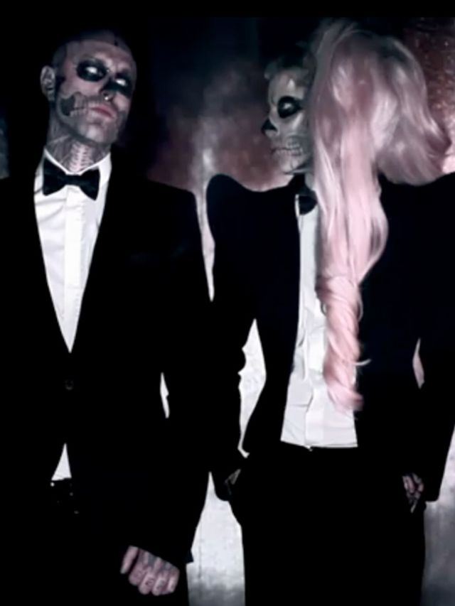<p>Gaga and Rico in Mugler tuxedos</p>