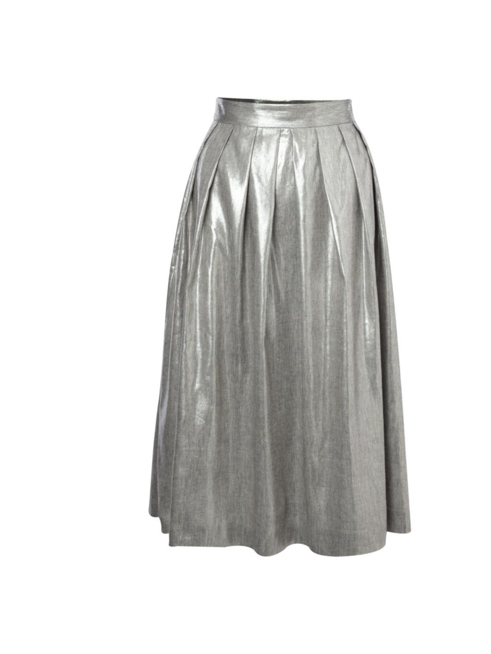 <p>Tick off two trends in one with this metallic mid-length skirt... <a href="http://www.frenchconnection.com/">French Connection</a> skirt, £95</p>