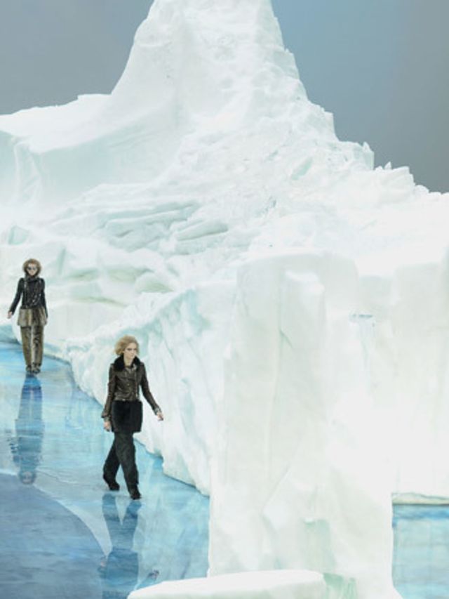<p>Rumours about today's Autumn Winter 2010 show came thick, fast and - we presumed - wildly exaggerated. An ice catwalk. No, an iceberg flown(?!) in from Sweden. Fur and lots of it, but all fake. In typical Karl style it was all true. Apart from the Swed