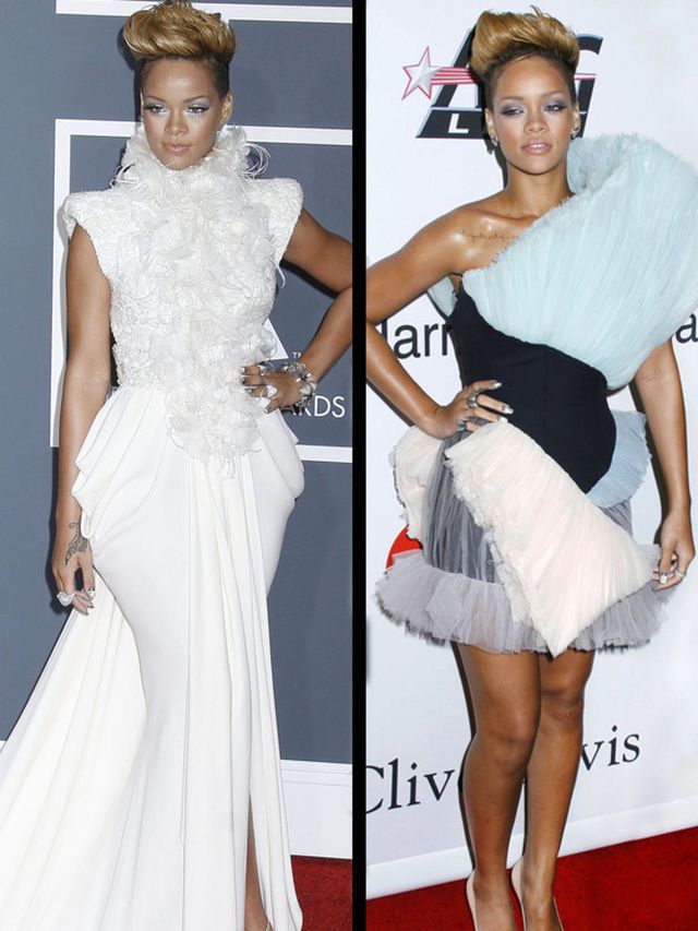 <p>Never one to opt for the safe option when it comes to red carpet dressing, the singer turned to Danish duo <a href="http://www.elleuk.com/catwalk/collections/viktor-and-rolf/spring-summer-2010">Viktor &amp; Rolf</a> for the pre-Grammy's party on Saturd