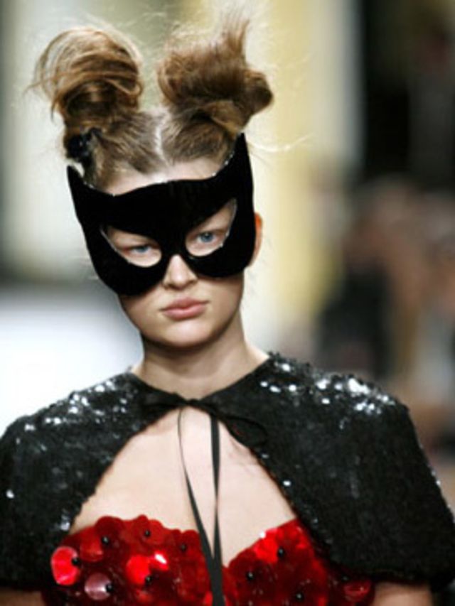 <p>First it was Luella's comic book inspired catwalk show, complete with Batman suits, catwoman masks and bunny ears (left), and now it's the CFDA who have fallen for our favourite comic characters. Yesterday Giorgio Armani announced that The Costume Inst
