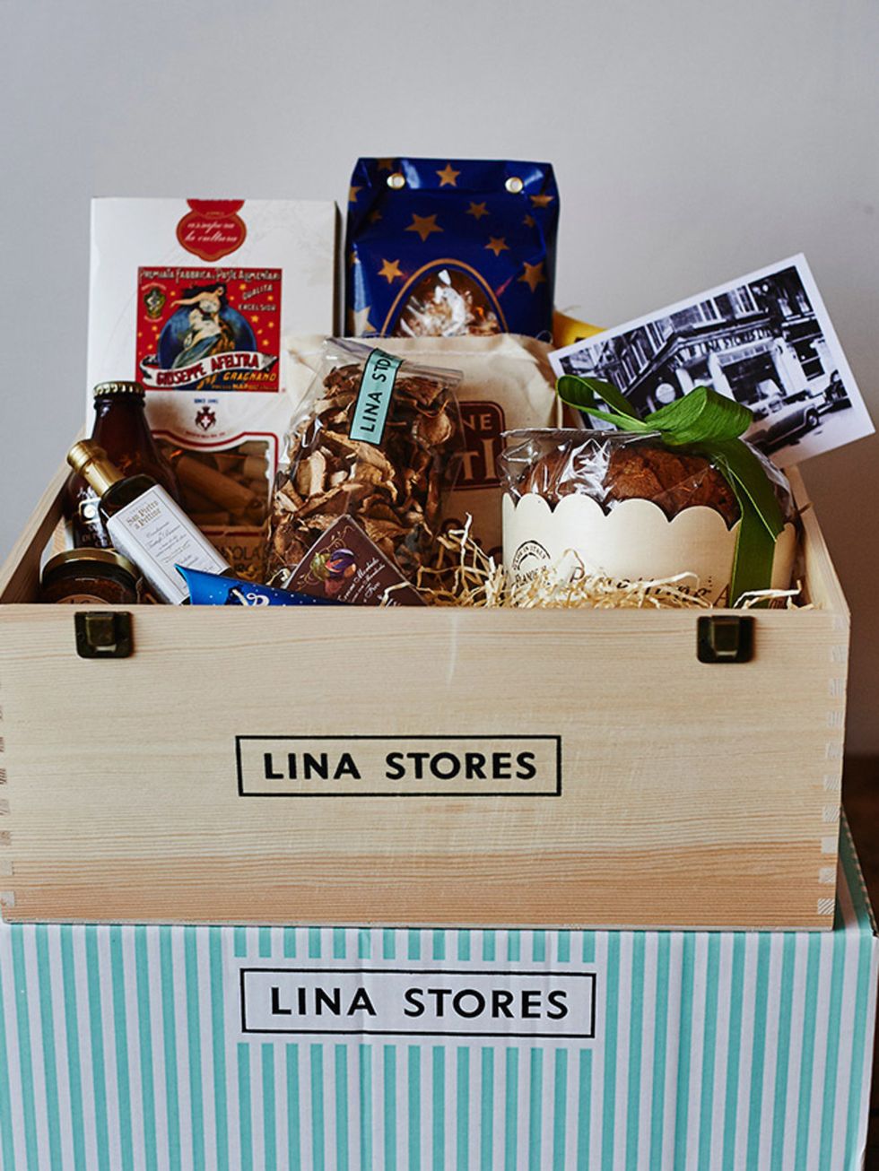 <p><strong>The Italian Job - <a href="http://linastores.co.uk" target="_blank">Lina Stores</a>, Medio, £65</strong></p>

<p>The packaging alone will make you want to snap up this box of goodies from one of Londons oldest delis. Some real little gems in h
