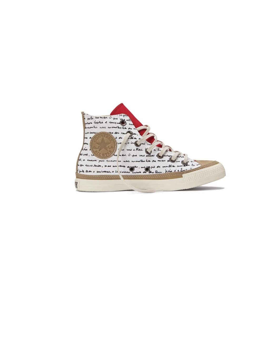 <p>Brazilian architect Oscar Niemeyer has launched a collection of designs for Converse, including this pair of high-tops containing a political message.</p>