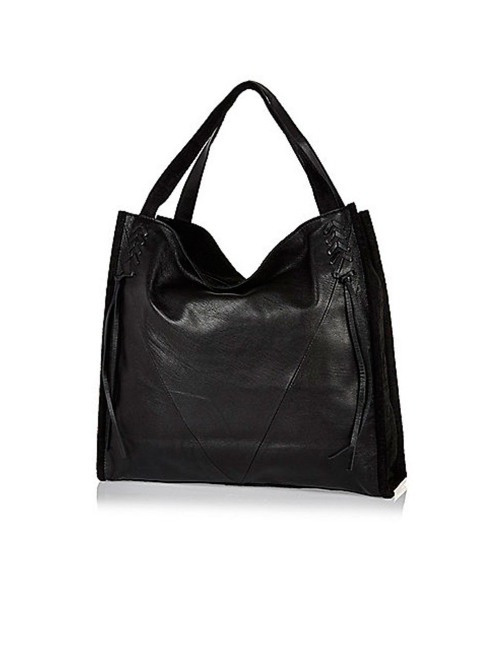 <p><a href="http://www.riverisland.com/women/bags--purses/shopper--tote-bags/black-leather-tote-handbag-674051" target="_blank">River Island</a> tote, £48</p>
