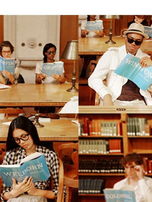 <p>Warby Parker models at the NYPL</p>