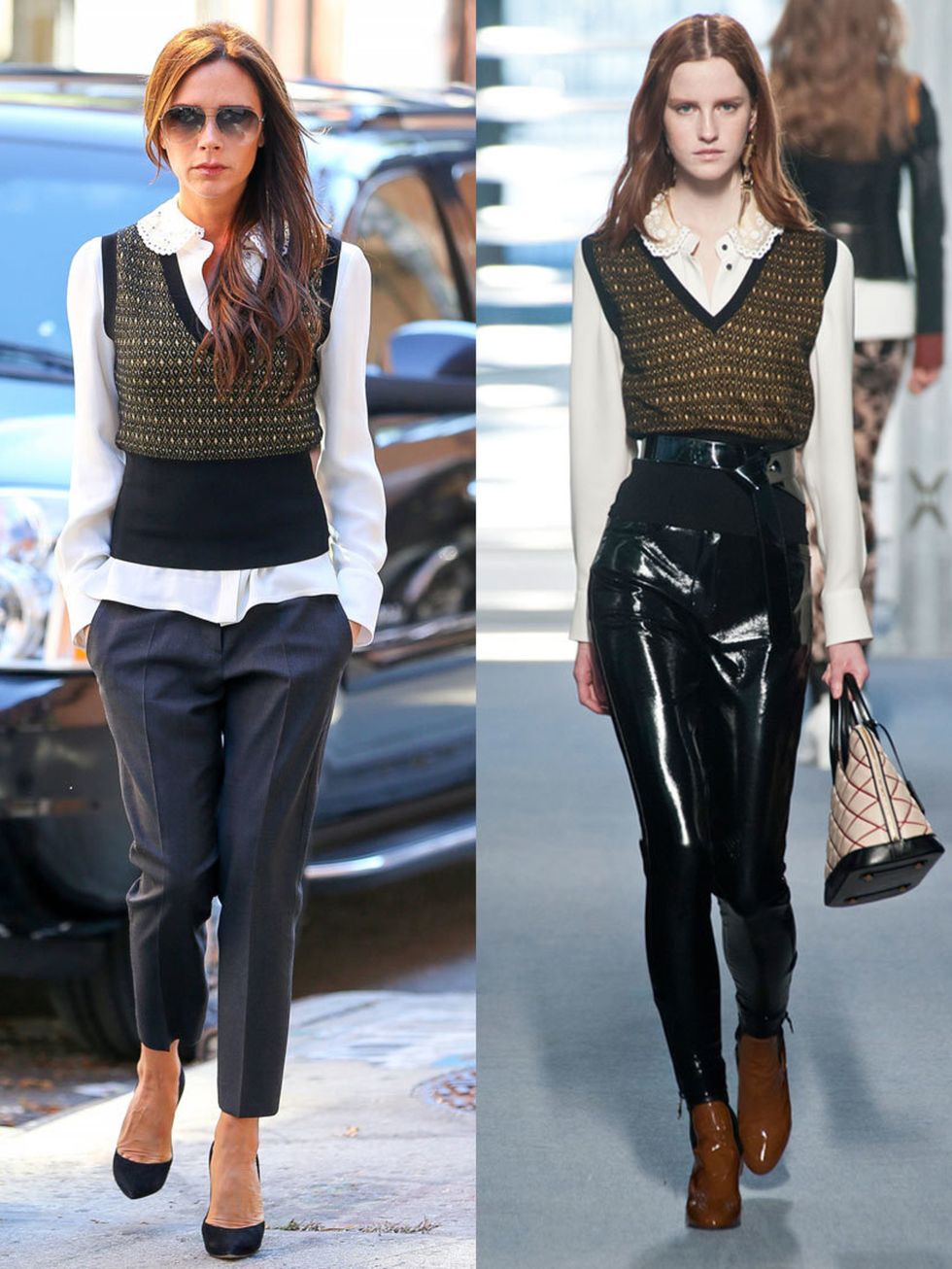 Victoria Beckham wears Louis Vuitton a/w 2014 out and about in New York.