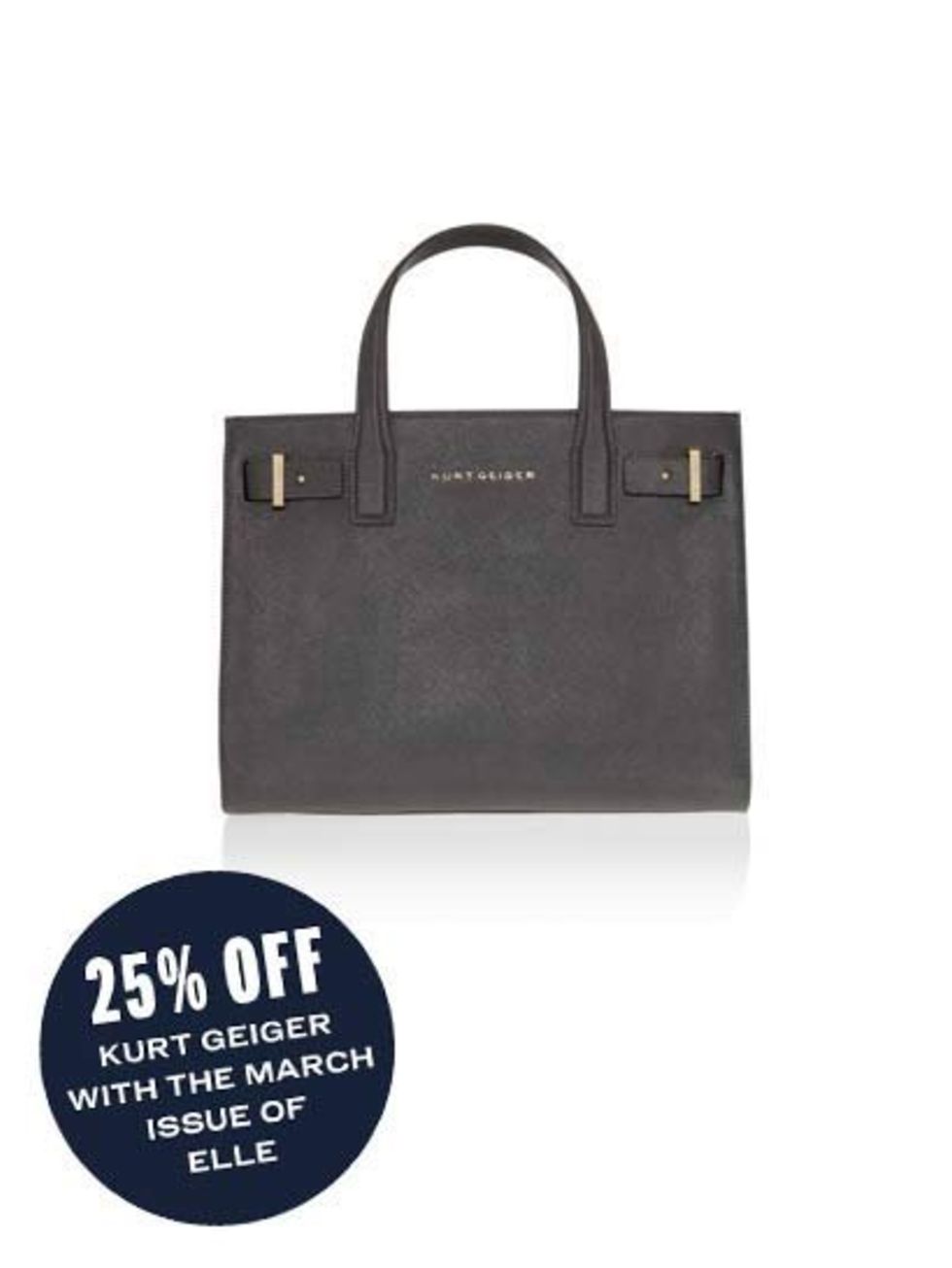 <p>Why not opt for black instead of grey? </p><p><a href="http://www.kurtgeiger.com/saffiano-london-tote-grey-saffiano-leather-kurt-geiger-london-accessory.html">Classic tote</a>, £195</p>