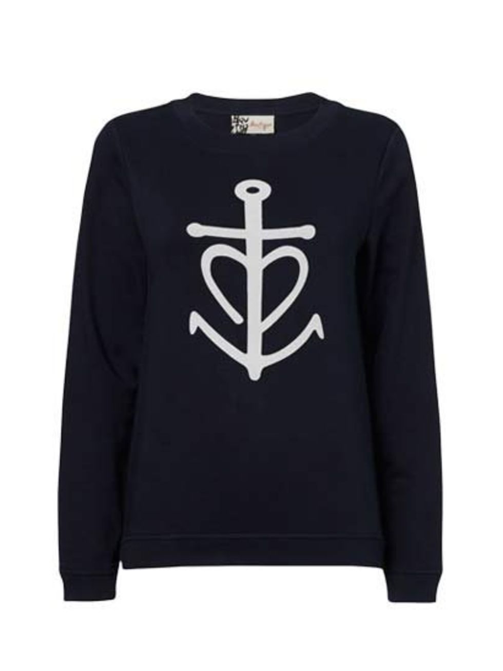 <p>Tap into the nautical trend with this simple sweatshirt; yacht not included, sadly.</p><p><a href="http://www.jaeger.co.uk/Anchor%20Sweatshirt/680073H,en_GB,pd.html?dwvar_680073H_color=75000&dwvar_680073H_size=XS&start=7&cgid=new_in_boutique">Jaeger Bo