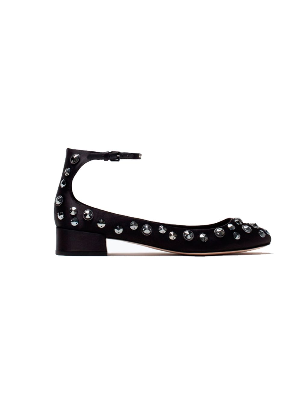 <p>Pretty enough for evening, practical enough for day (which equals guilt-free shopping).</p>

<p><a href="http://www.zara.com/uk/en/woman/shoes/studded-ballerina-flats-c269191p2443516.html" target="_blank">Zara</a> ballerina flats, £49.99</p>