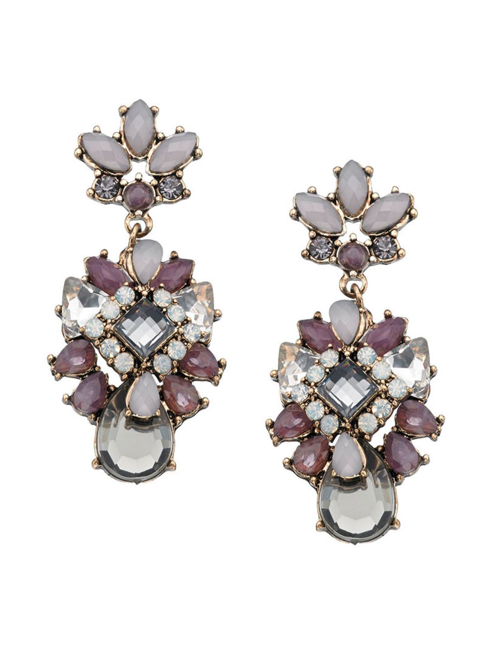 <p>For more subdued sparkle, go for these muted purple drop earrings.</p>

<p>Rio chandelier earrings, £14, from <a href="http://uk.accessorize.com/view/product/uk_catalog/acc_2,acc_2.4/6810503500" target="_blank">Accessorize</a>.</p>