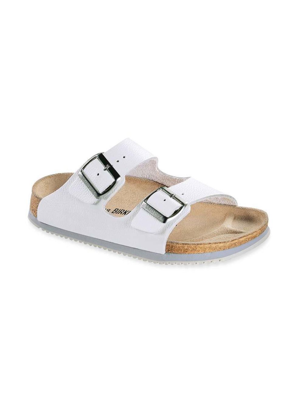 <p>Pair with rolled up blue jeans and an oversized shirt.</p>

<p>Birkenstocks, £69.95 at <a href="https://www.thenaturalshoestore.com/Product/170/Arizona-Leather-White-051131/" target="_blank">The Natural Shoe Store</a></p>