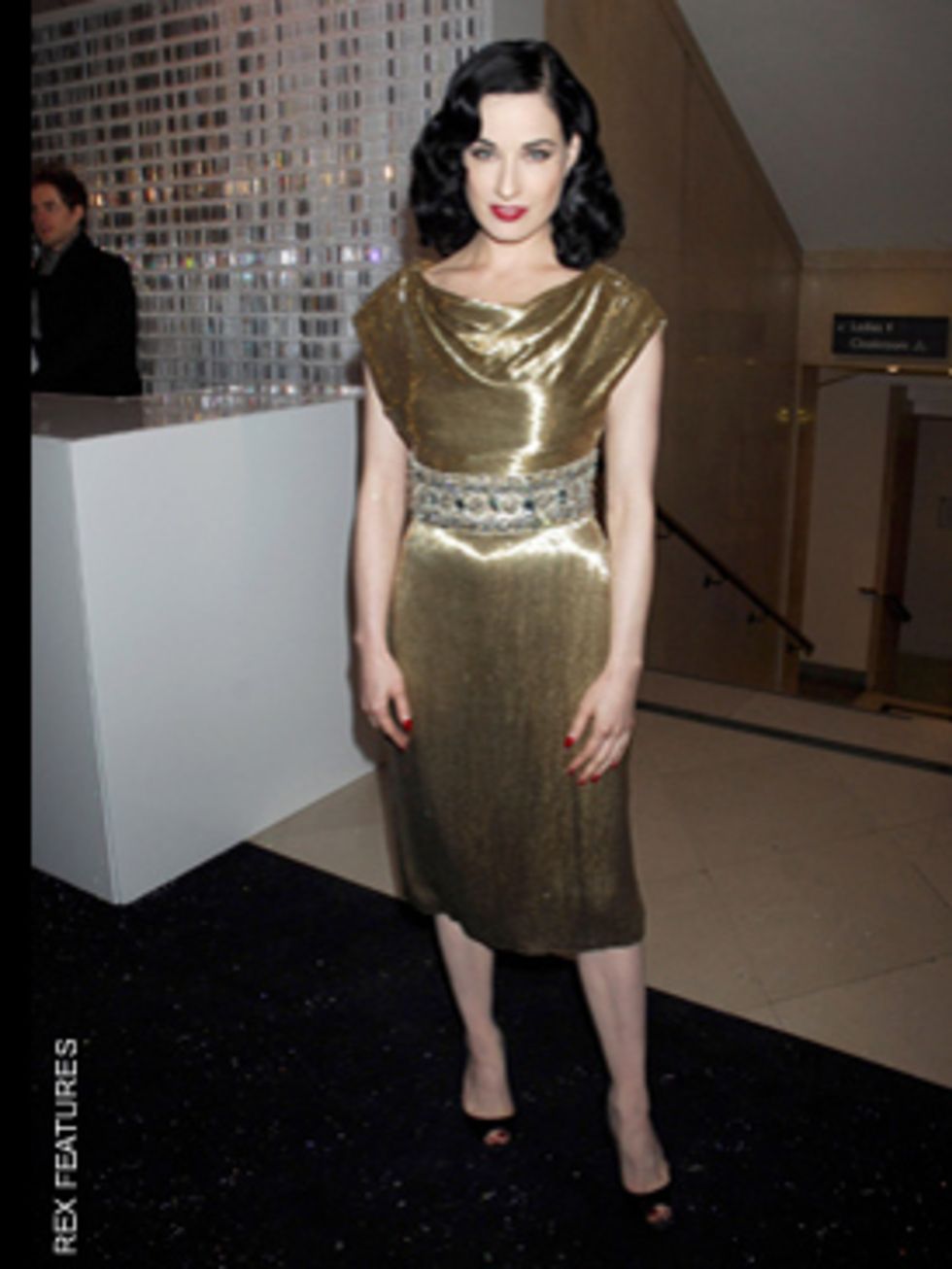 <p>Dazzling in a Marchesa dress and Christian Louboutin shoes</p>