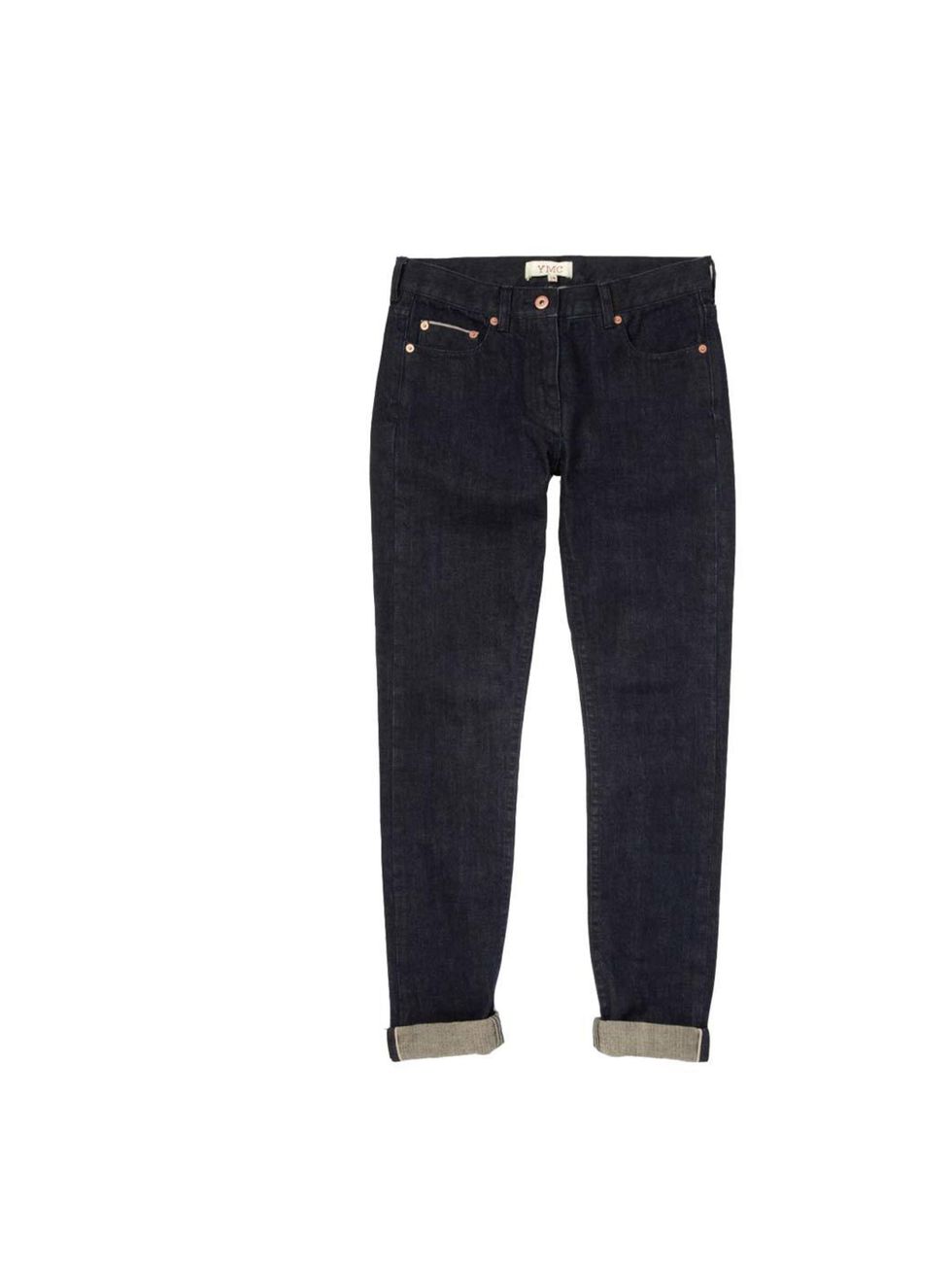 <p>A classic pair of blue selvedge jeans should be in everyone's wardrobe - this pair is on Creative Director Suzanne Sykes' shopping list.</p><p><a href="http://www.youmustcreate.com/products/aw13-ymc-skirtsandtrousers/selvedge-jean-3/">YMC</a> jeans, £1