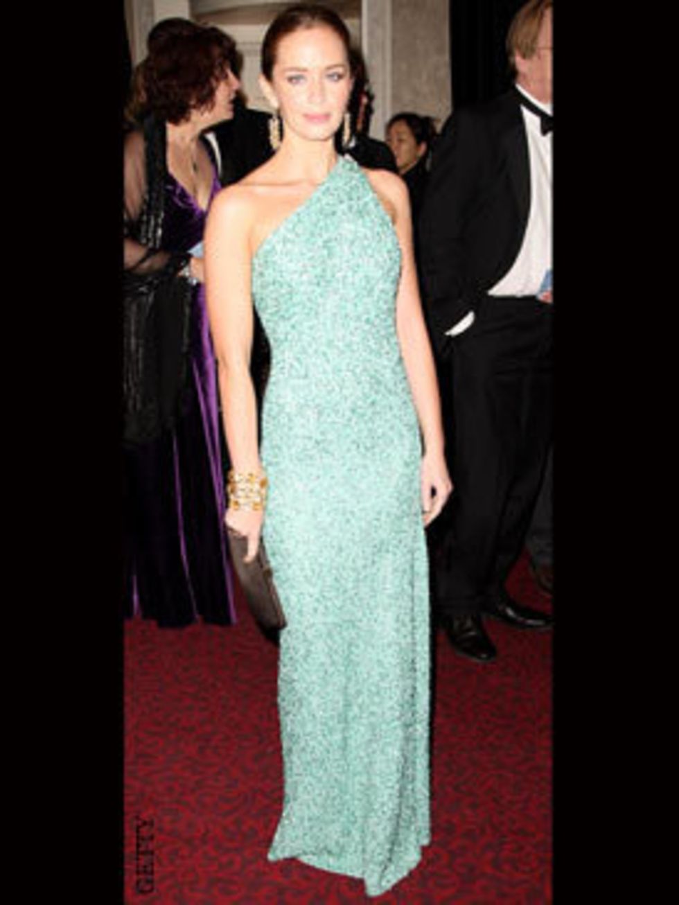 <p>Emily Blunt in Marc Bower</p>