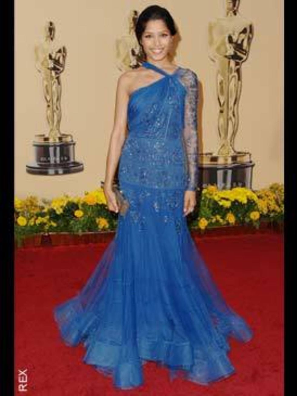 <p>Freida Pinto in John Galliano</p>