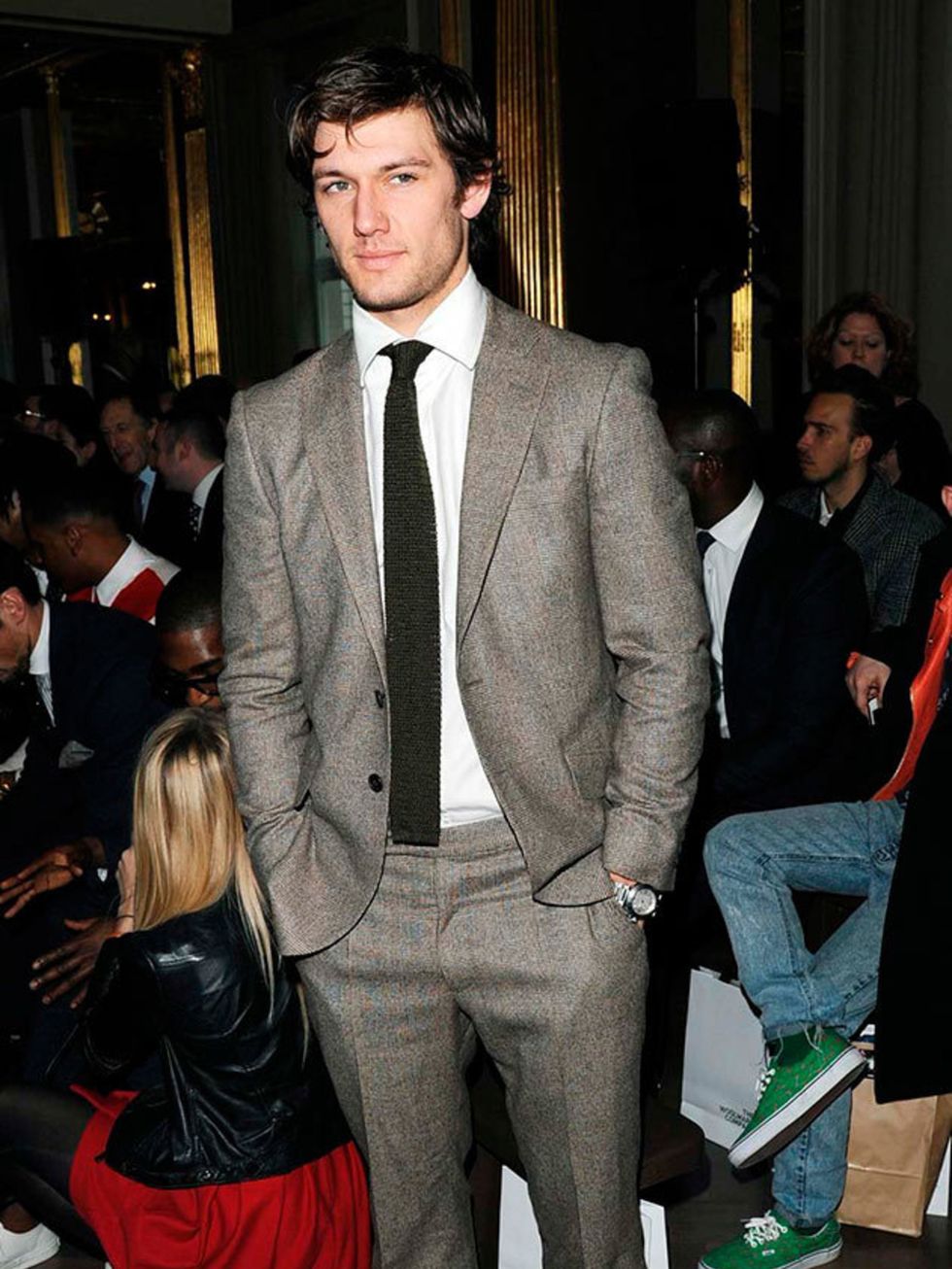<p>Alex Pettyfer attends the Richard James show at the London Collections: MEN AW13, London, January 2013. </p>