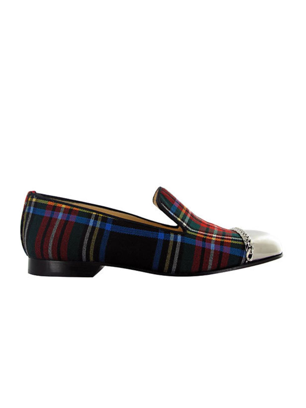 <p>Christian Louboutin tartan loafers, £635, for stockists call 0207 491 0033</p>