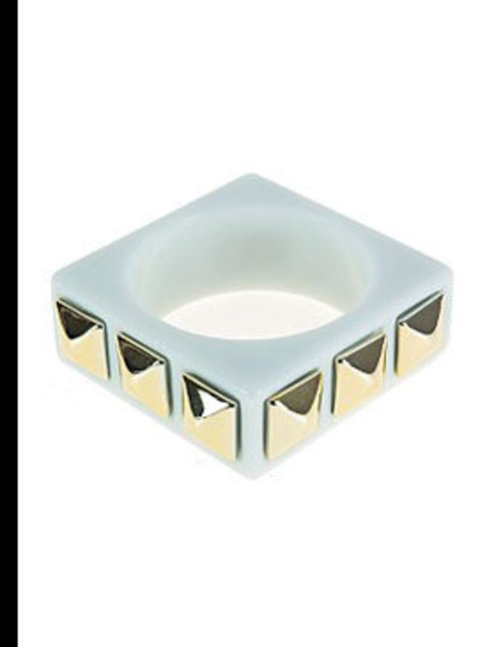 <p>Square studded bangle, £14, by Therapy at <a href="www.houseoffraser.co.uk">House of Fraser</a></p>