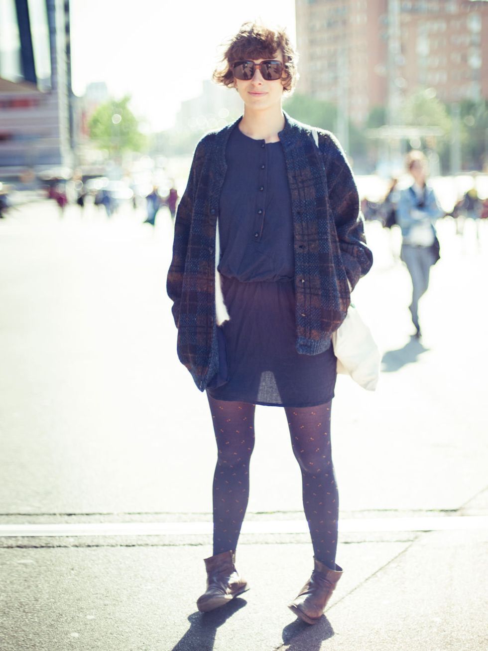 <p>Jeanne Francis wears Sessen jacket, vintage dress and Camper boots.</p><p><em>More street style inspiration...</em></p><p><a href="http://www.elleuk.com/style/street-style/field-day-festival-2013-street-style">Field Day street style</a></p><p><a href="