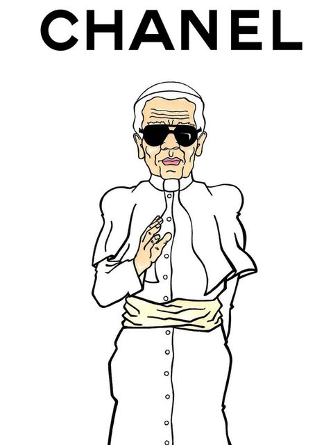 <p>Karl Lagerfeld: fashion pope</p>
