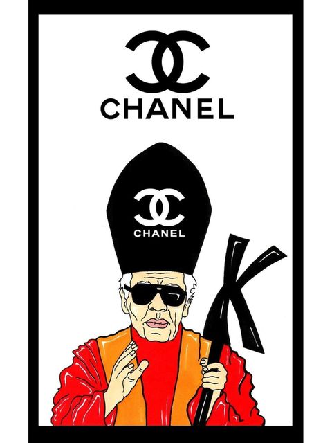 <p>Karl Lagerfeld: fashion pope</p>
