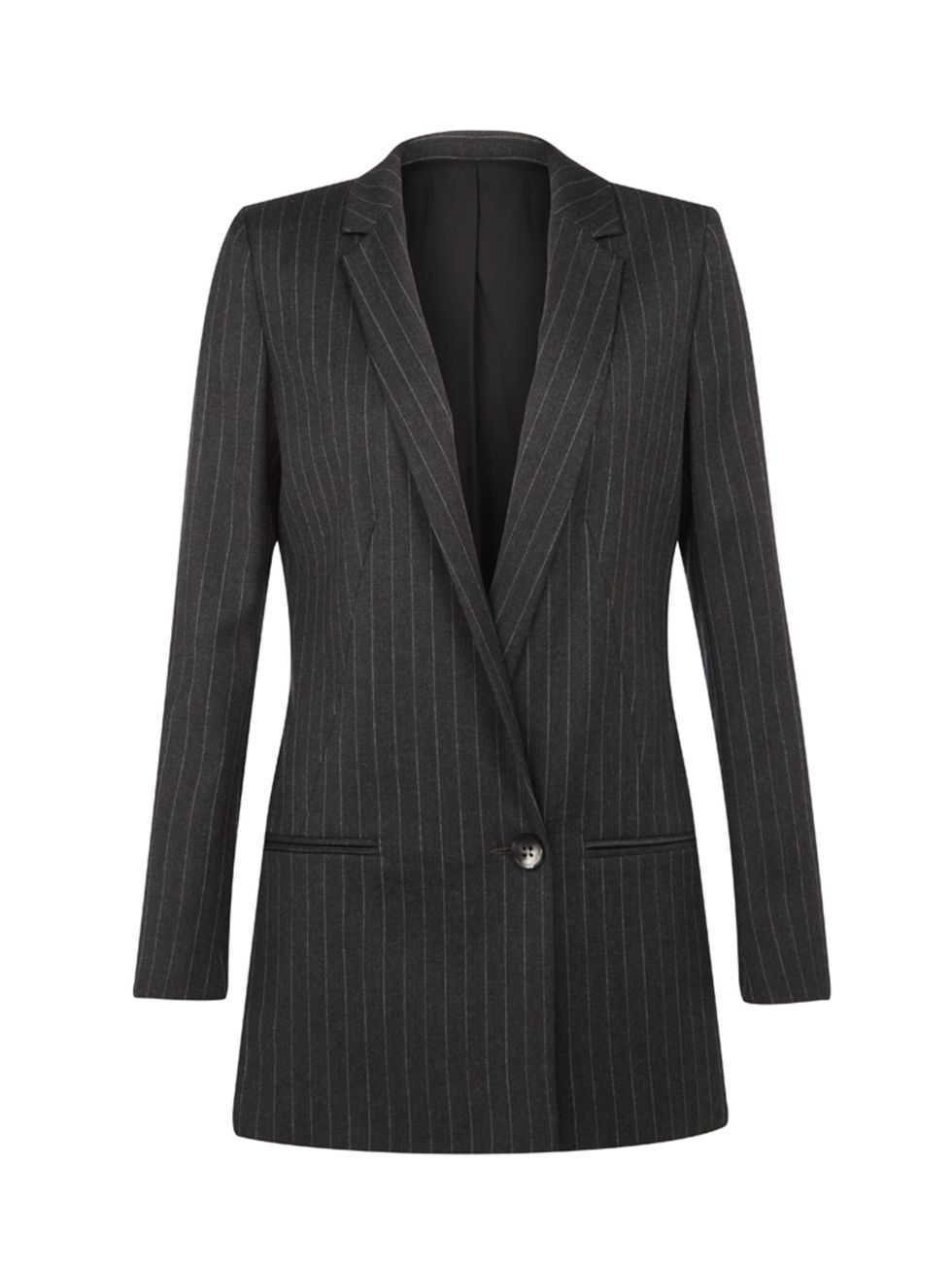 <p><a href="http://www.riverisland.com/women/coats--jackets/blazers/grey-ri-studio-wool-blend-pin-stripe-blazer-675877" target="_blank">RI Studio pin-stripe blazer</a>, £100</p>