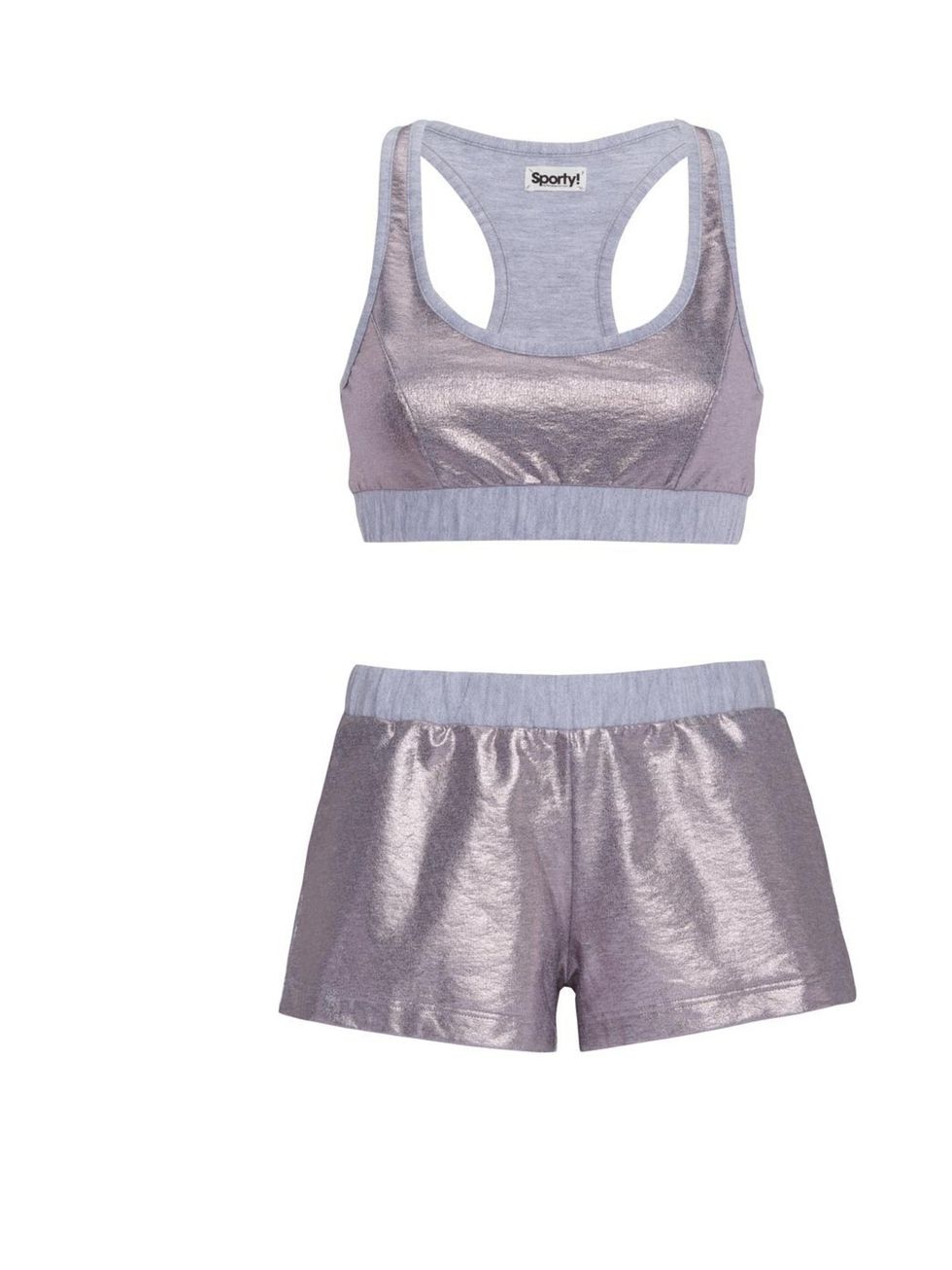 <p>Inject a little fun into your workout wardrobe with the new Sporty! Collection by lingerie brand Princesse Tam Tam. Layer this silver crop top and shorts over leggings and under a long-sleeve top until the weather heats up. </p><p>Argent silver crop to