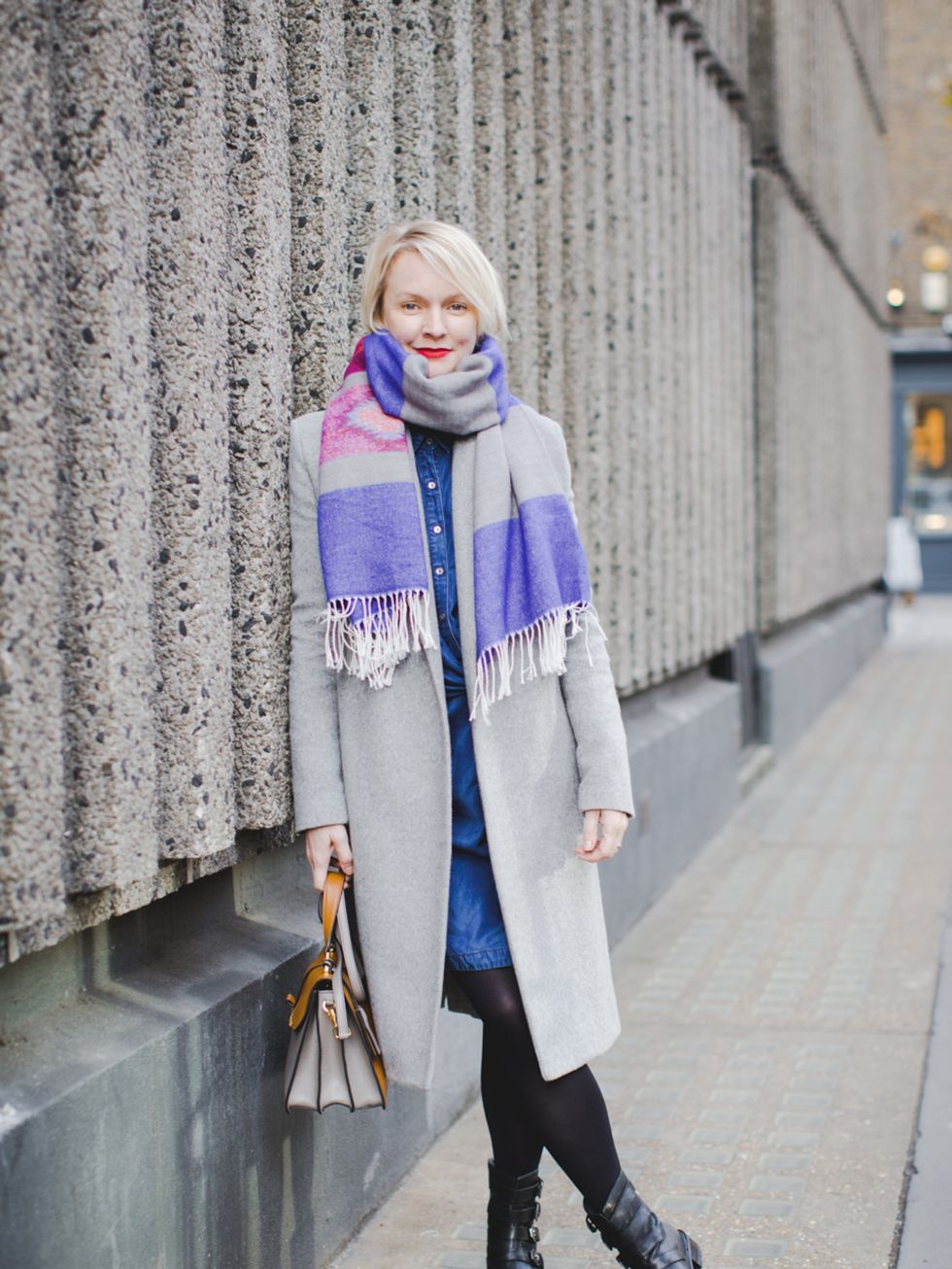 <p>Lorraine Candy - Editor-in-Chief.</p>

<p>Freda at Matches coat, MiH dress, Stuart Weitzman boots, Superdry scarf, Miu Miu bag. </p>