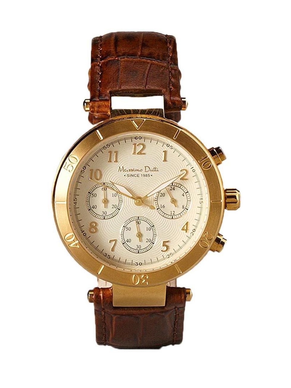 <p>This elegant watch is Fashion Intern Billie Bhatia's latest arm candy.</p>

<p><a href="http://www.massimodutti.com/gb/en/women/accessories/watches/crocodile-chrono-watch-c891011p5438569.html?colorId=303" target="_blank">Massimo Dutti</a> watch, £105</