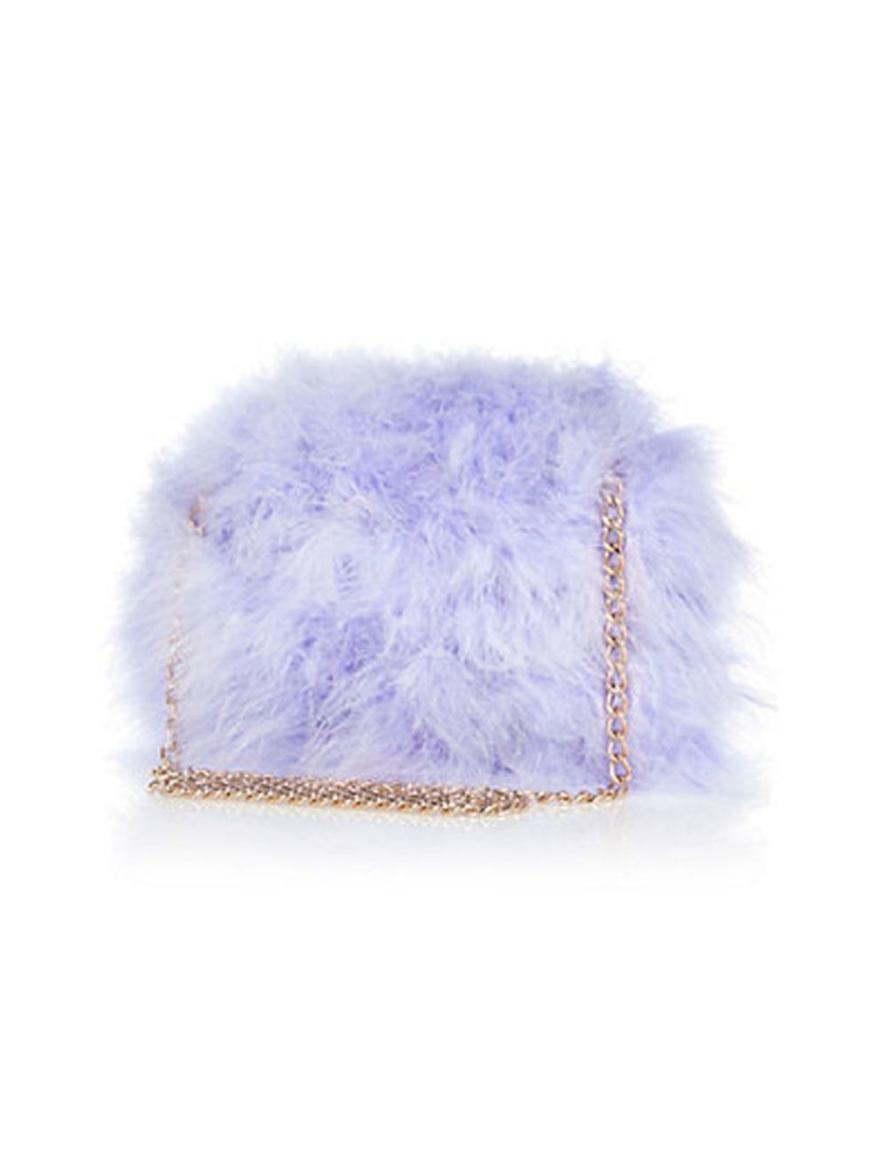 <p>Candy coloured faux fur is a must for a/w 2014.&nbsp;<a href="http://www.riverisland.com/women/bags--purses/cross-body-bags/Lilac-feather-cross-body-bag-652186">River Island,&nbsp;&pound;30</a>.</p>