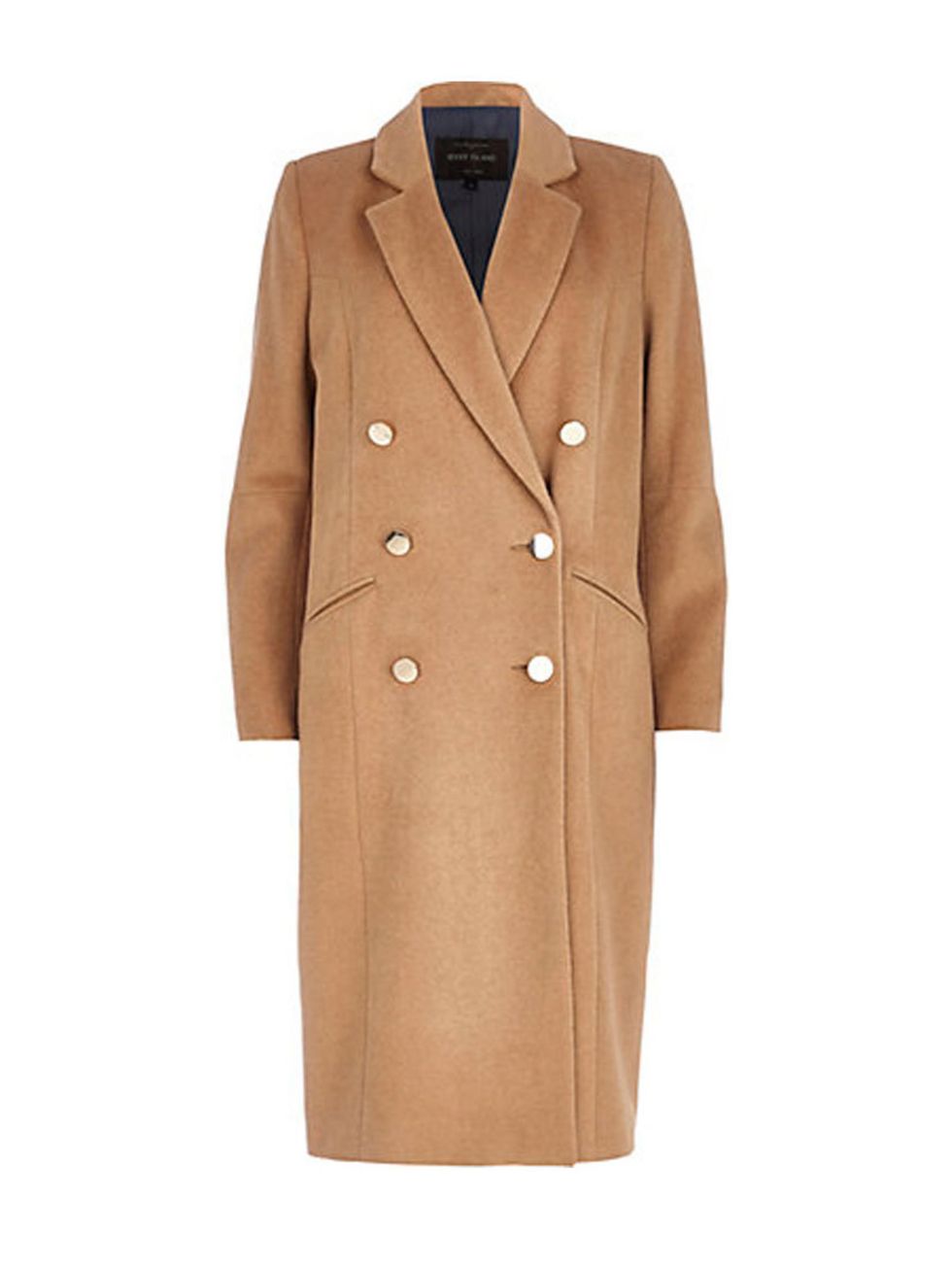 <p>Seasoned shoppers know the best time to buy your winter coat is when the sun is still shining. <a href="http://www.riverisland.com/women/coats--jackets/coats/Camel-double-breasted-midi-coat-660160">River Island, &pound;110</a>.</p>