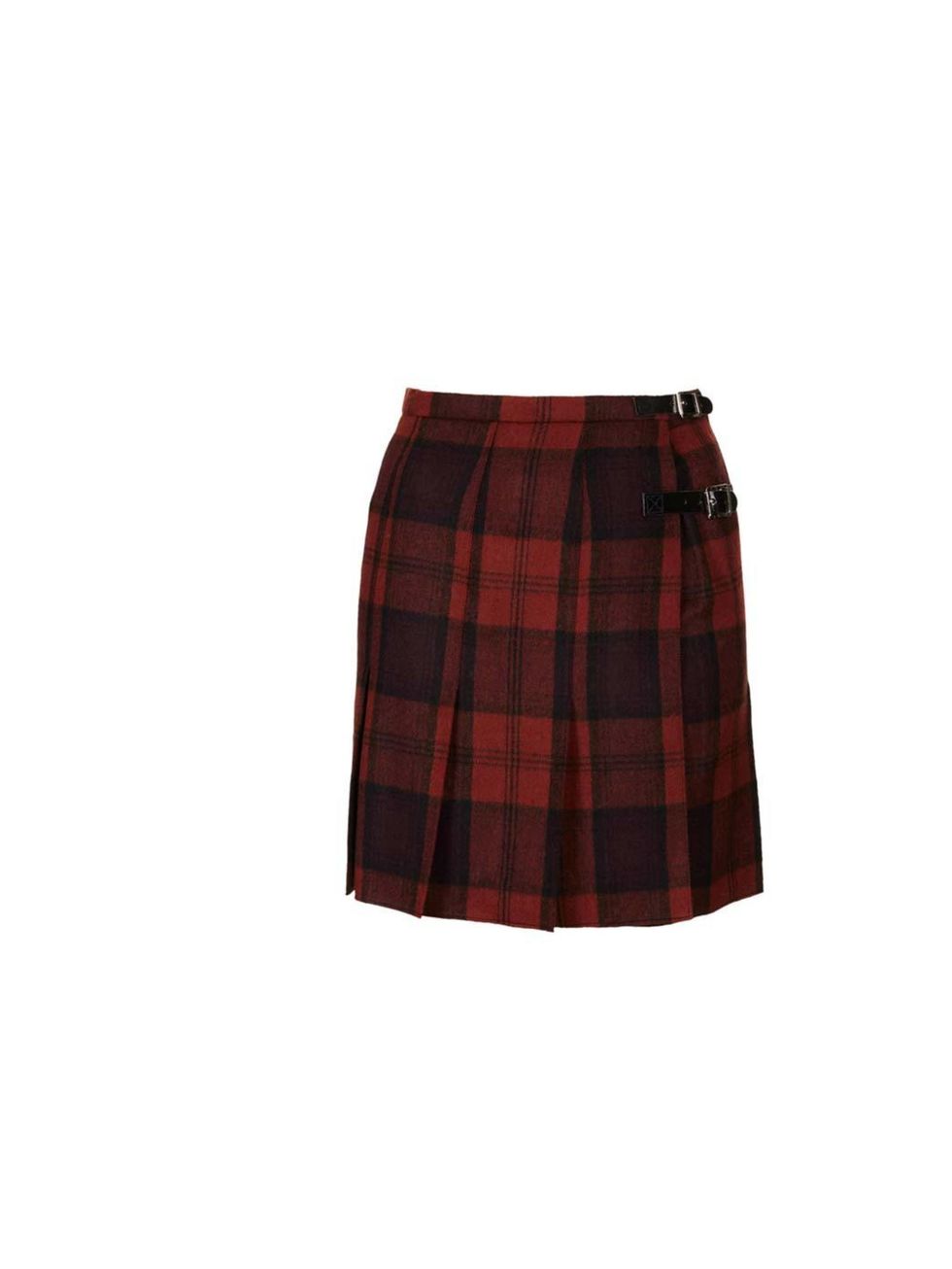 <p>Pair this tartan kilt with a white tee, leather jacket and black ankle boots for easy weekend cool.</p><p><a href="http://www.topshop.com/en/tsuk/product/new-in-this-week-2169932/new-in-this-week-493/red-check-spliced-kilt-2261523?bi=1&amp;ps=200">Tops