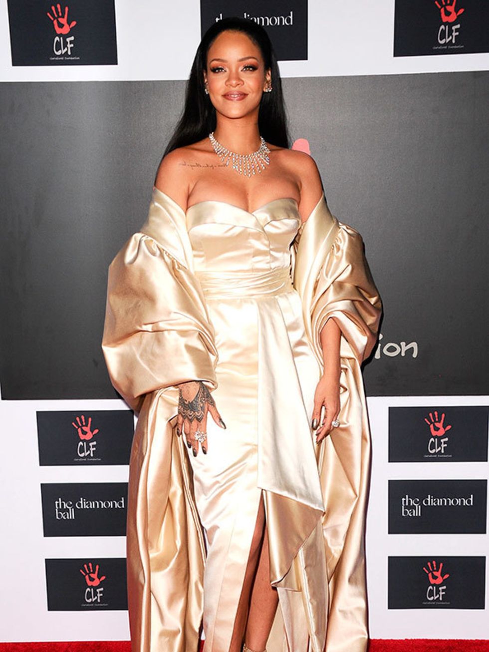 Rihanna attends the Diamond Ball, Los Angeles, December 2015.