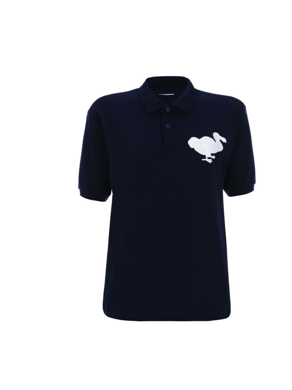 <p>J.W. Anderson x Topshop navy Dodo polo shirt, £35</p>