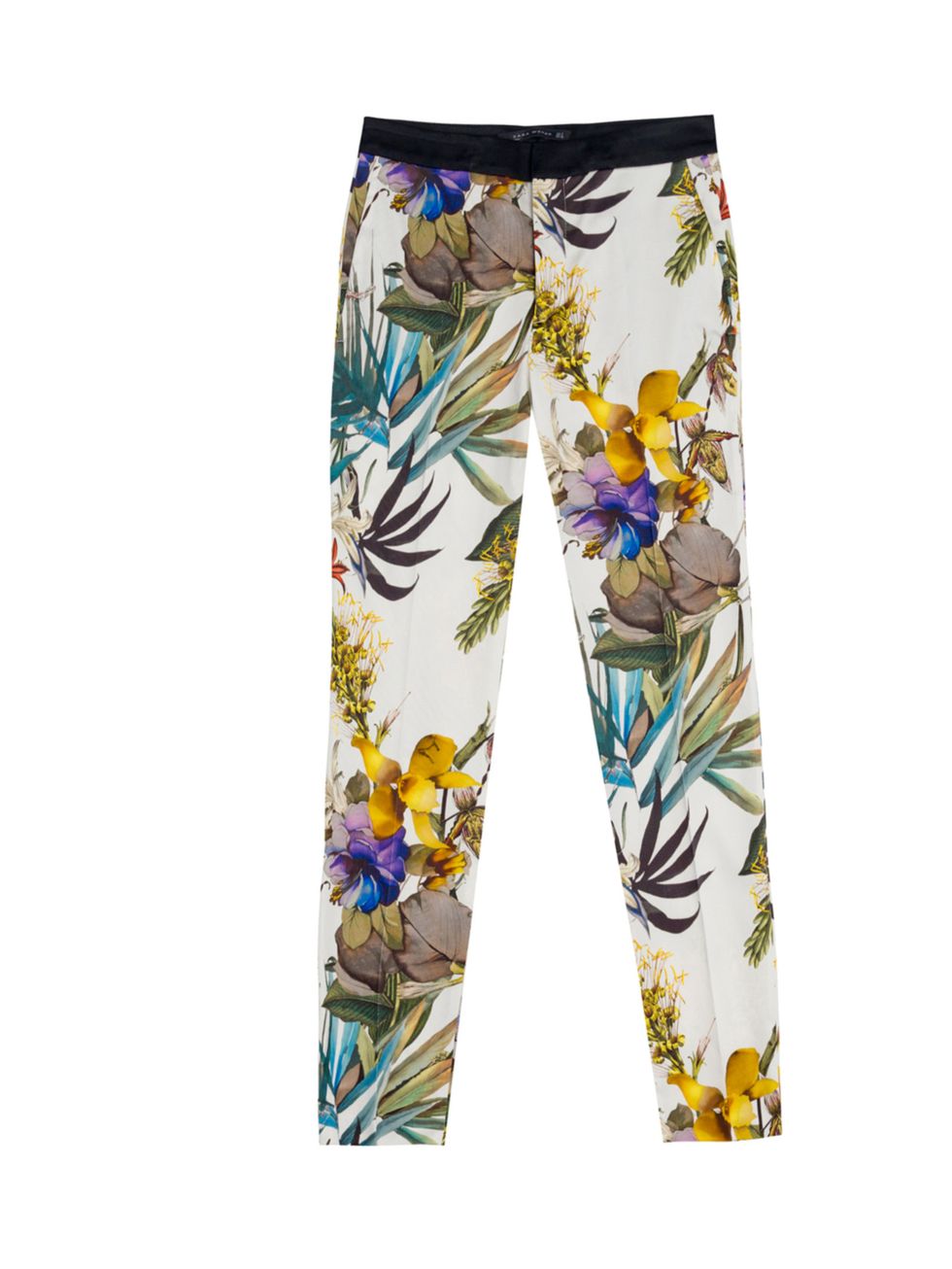 <p><a href="http://www.zara.com/webapp/wcs/stores/servlet/product/uk/en/zara-S2012/189505/776517/PRINTED%2BTROUSERS%2BWITH%2BCONTRASTING%2BWAIST">Zara</a> floral print trousers, £39.99</p>