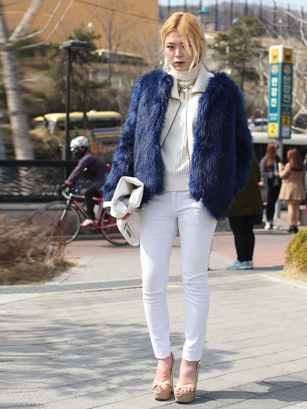 <p>Student. Wearing vintage faux fur, Forever21 jacket and shoes. </p>