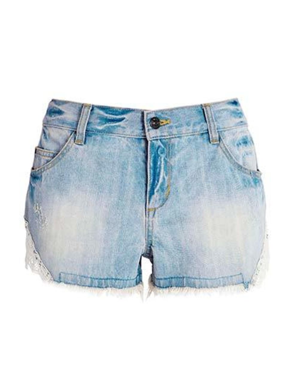 <p><a href="http://www.next.co.uk/x542208s2#670136x54">Next</a> denim and lace shorts, £20</p>