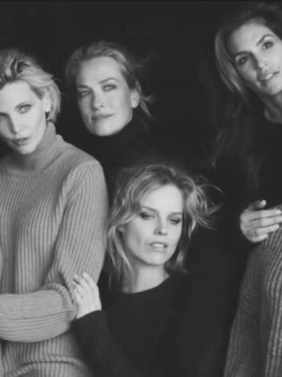 Cindy Crawford, Helena Christensen, Eva Herzigová, Karen Alexander, Nadja Auermann and Tatjana Patitz reunite once more for Peter Lindbergh's new film 'The Reunion'