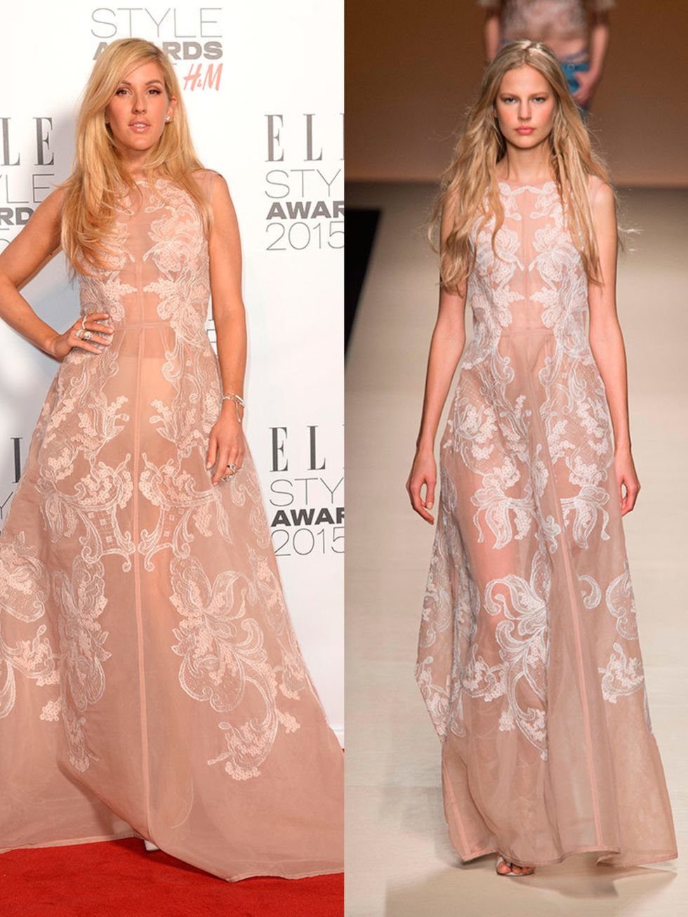 Ellie Goulding wears Alberta Ferretti Spring 2015 gown at the 2015 Elle Style Awards, February 2015.