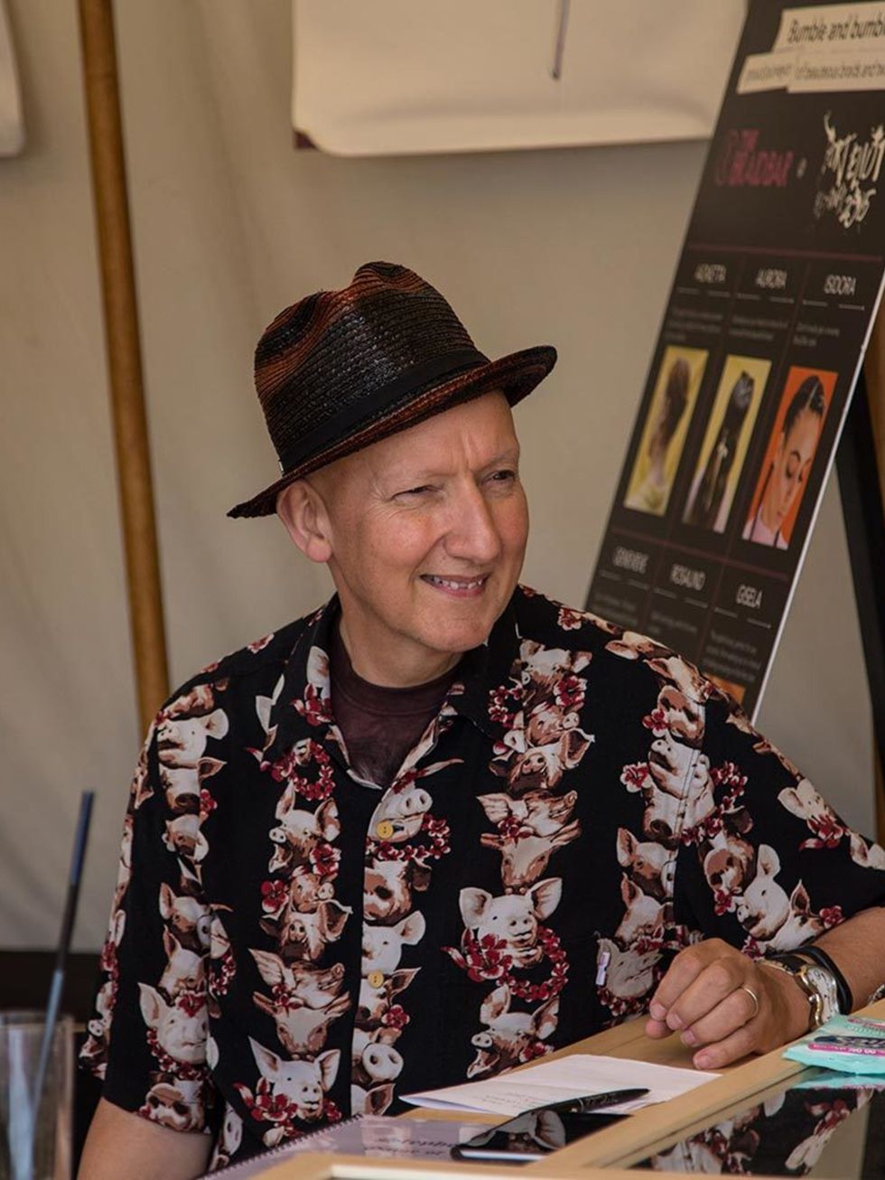 Festival favourite Stephen Jones. The milliner created fantastical headgear creations in line with this years Game of Thrones theme.