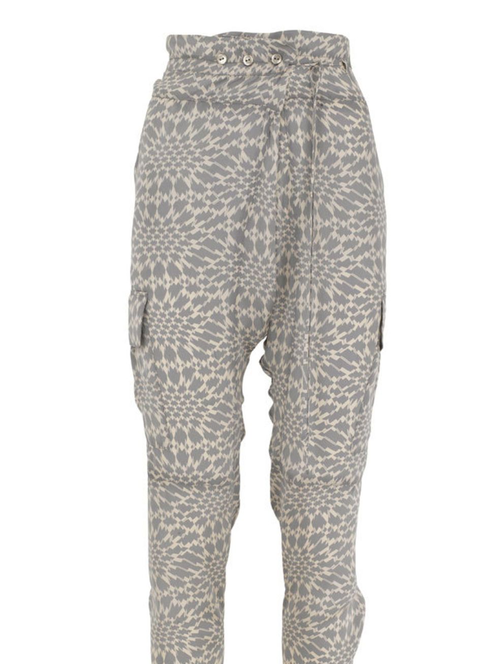 <p>Cream and grey print trousers, £39.50, by Marks and Spencer (0845 302 1234)</p>